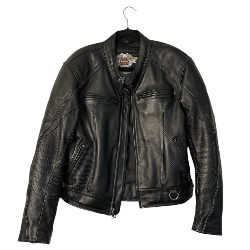 Harley Davidson Rider's Jacket Embossed Black Men's Size L